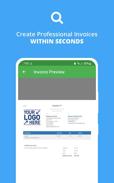 Smart Invoice Google Play screenshot